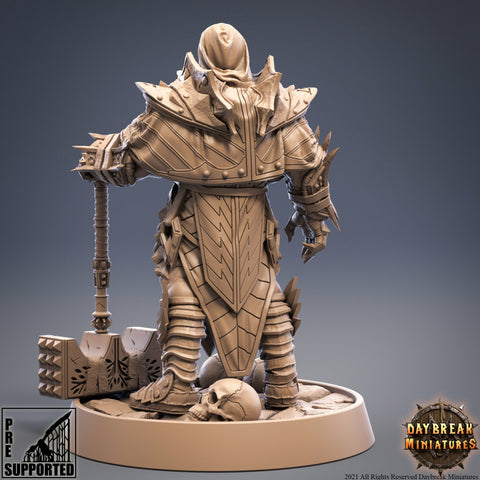 Vampire Knight Blood Oath w/ Great Hammer | 28mm, 32mm, 75mm Scale Resin Miniature | Dungeons and Dragons | Pathfinder | Strahd |