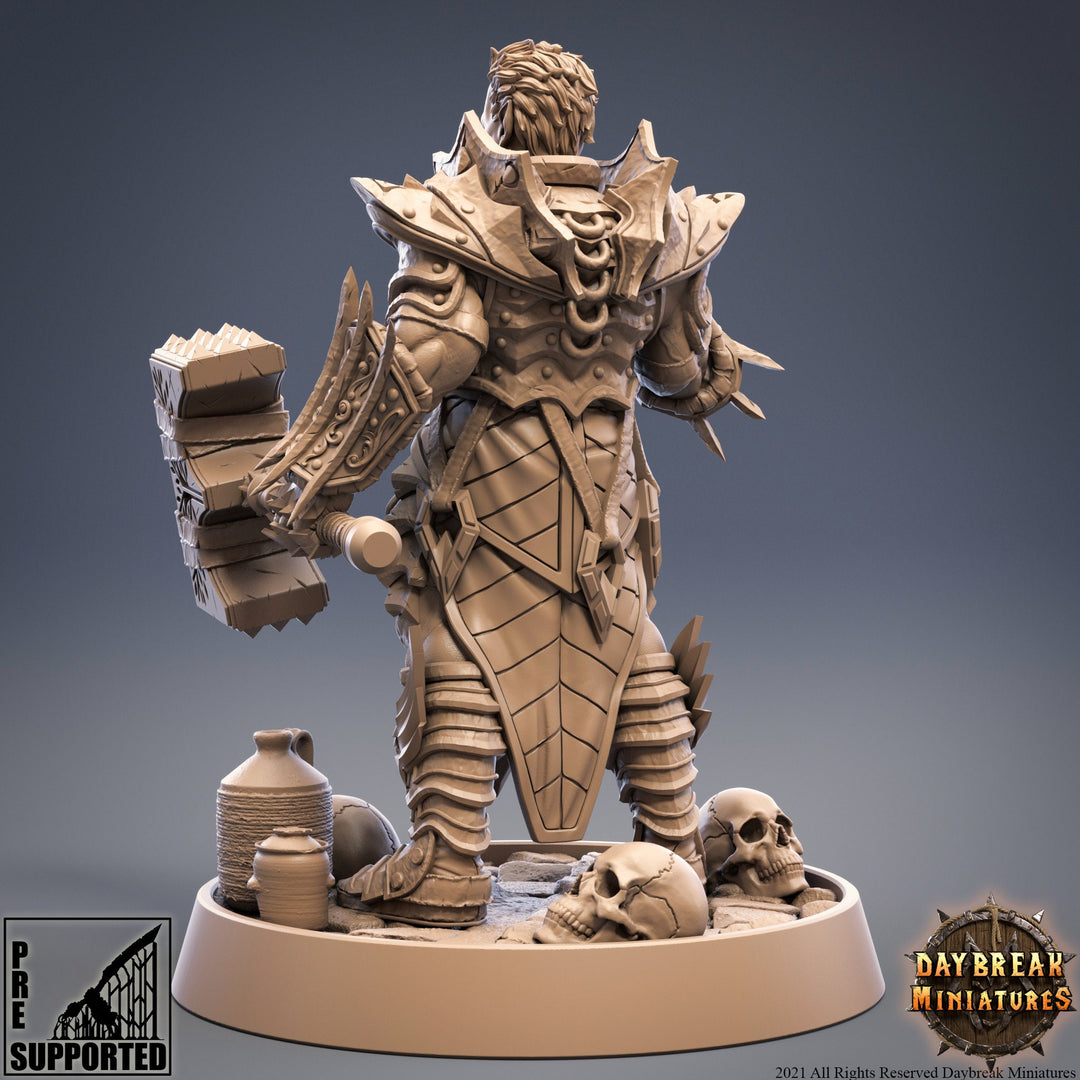 Vampire Knight Blood Oath w/ Great Hammer | 28mm, 32mm, 75mm Scale Resin Miniature | Dungeons and Dragons | Pathfinder | Strahd |