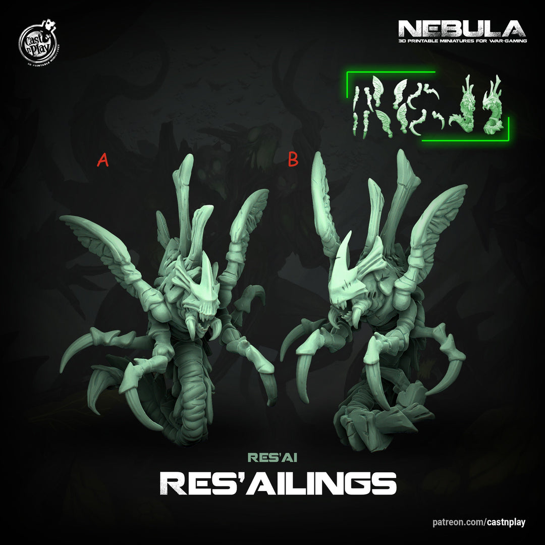 Insectoid Alien Monstrosity | 2 models, 3 sizes | Resin Miniature | Dungeons and Dragons | Pathfinder Miniatures | Tabletop Wargame