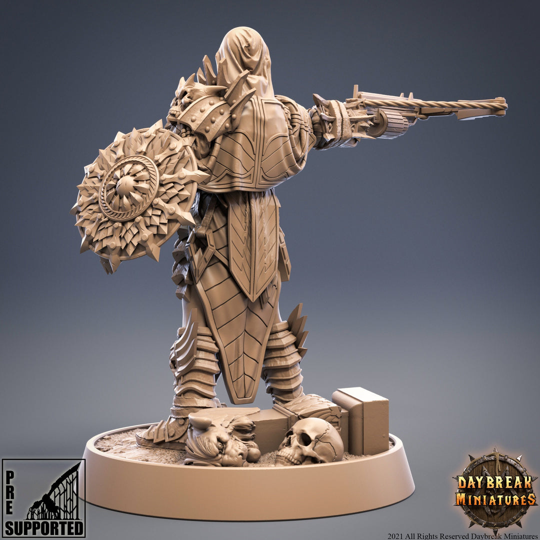 Female Vampire Warrior crossbow and shield | 28mm, 32mm, 75mm Scale | Dungeons and Dragons | Pathfinder | Strahd |