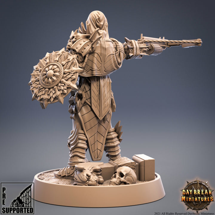 Female Vampire Warrior crossbow and shield | 28mm, 32mm, 75mm Scale | Dungeons and Dragons | Pathfinder | Strahd |