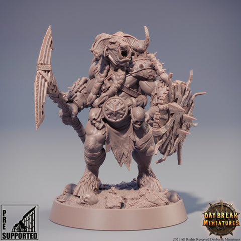 Beastman - Minotaur -Yakfolk | 28mm, 32mm,54mm, 75mm, 100mm Scale Resin Miniature | Dungeons and Dragons Miniatures | Pathfinder |