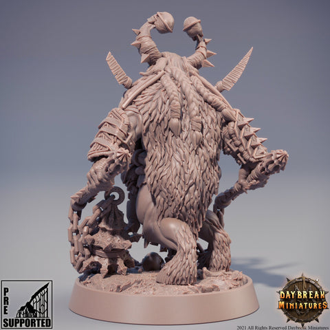 Beastman - Minotaur -Yakfolk | 28mm, 32mm, 75mm Scale Resin Miniature | Dungeons and Dragons Miniatures | Pathfinder |