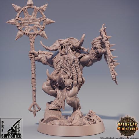Beastman - Minotaur -Yakfolk | 28mm, 32mm, 75mm Scale Resin Miniature | Dungeons and Dragons Miniatures | Pathfinder |