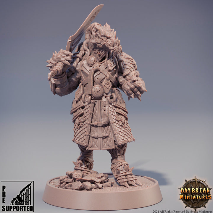 Dragonborn Fighter DnD miniature | 28mm, 32mm, 75mm Scale Resin Miniature | Dungeons and Dragons Miniatures | Pathfinder |