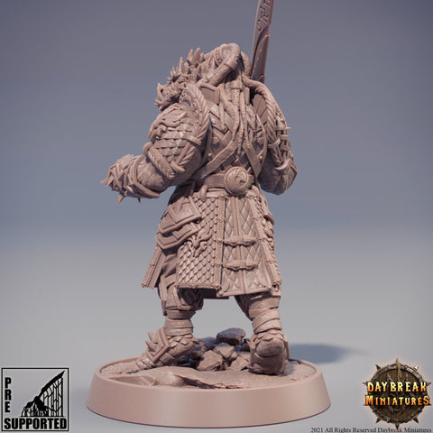 Dragonborn Fighter DnD miniature | 28mm, 32mm, 75mm Scale Resin Miniature | Dungeons and Dragons Miniatures | Pathfinder |