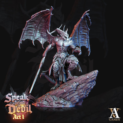 Greater Devil - Horned Devil, Demon Lord | 4 sizes: 35mm,50mm,60mm,75mm Base | Out of the Abyss | Dungeons & Dragons 5e RPG | TPG Wargames