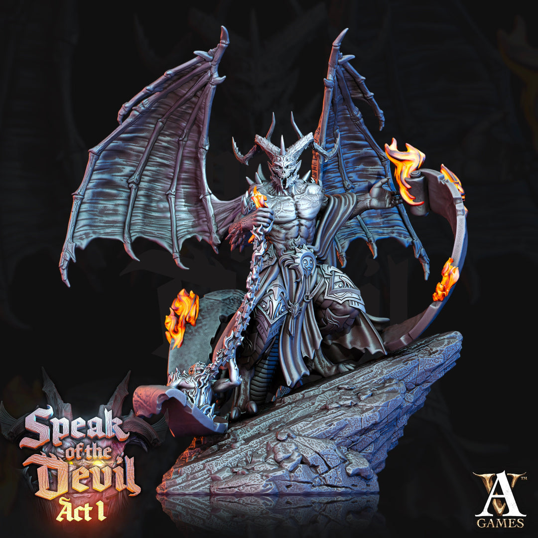 Greater Devil - Horned Devil, Demon Lord | 4 sizes: 35mm,50mm,60mm,75mm Base | Out of the Abyss | Dungeons & Dragons 5e RPG | TPG Wargames