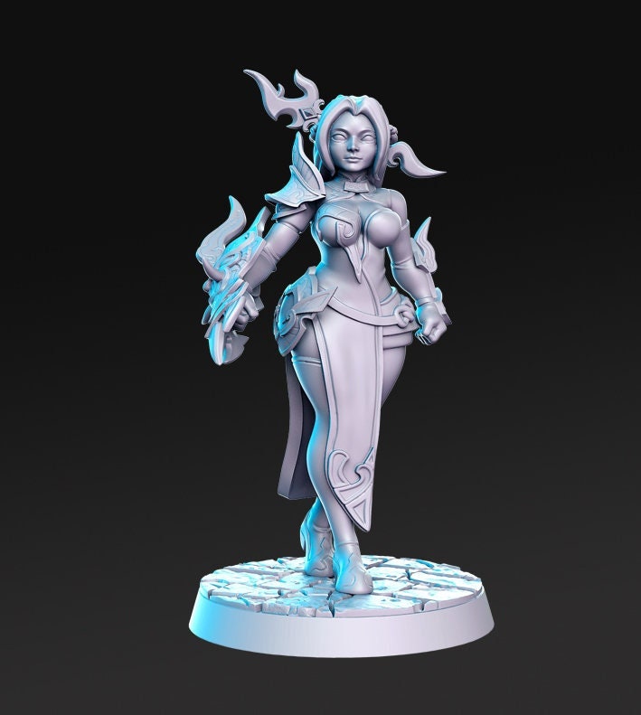 Pinup Female Monk | 28mm Scale | 32mm Scale Miniature | 75mm Scale | Classic JRPG Mini Final Fantasy Sexy Female resin Figurine mini - D&D