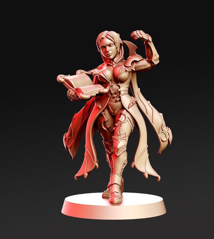 Female Wizard Sexy Pinup | 28mm Scale | 32mm Scale | 75mm Scale - Player Character Mini - Minis - D&D 5e - Pathfinder Sexy Figurine
