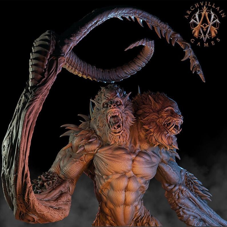 Demogorgon 138mm | Demon Lord | 3d printed model figure | Out of the Abyss | Demon Prince | Dungeons and Dragons | Pathfinder | DnD 5e |