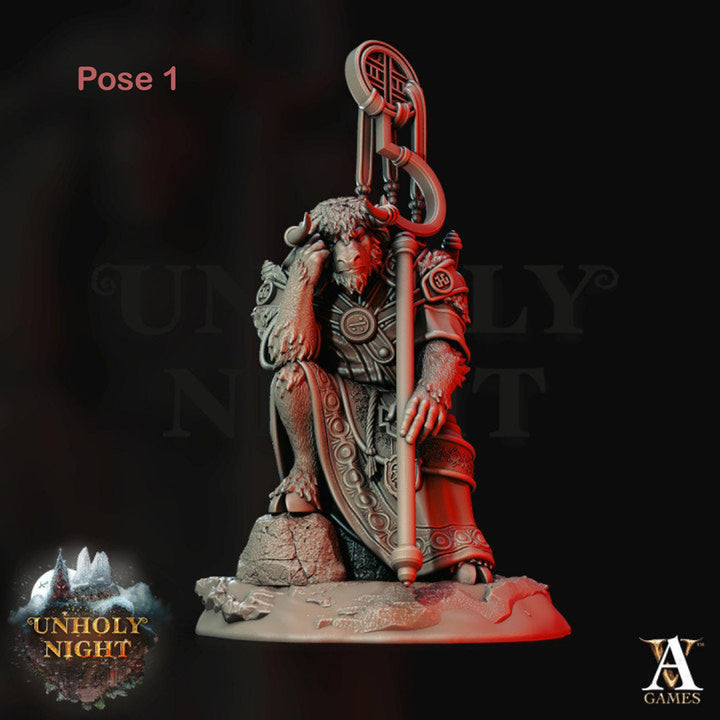 YakFolk (4 Variations) | Available in 28mm,32mm,75mm Scales Miniature | Dungeons and Dragons | Pathfinder | Goat-Man | Archvillain Games