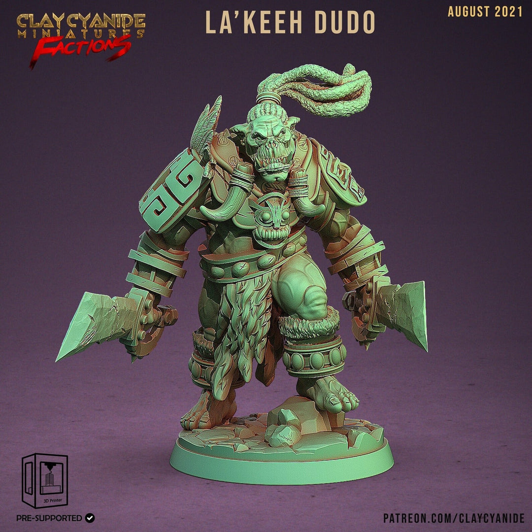 Orc with 2 Swords | 28mm, 32mm, 75mm Scale Resin Miniature | Dungeons and Dragons | Pathfinder |