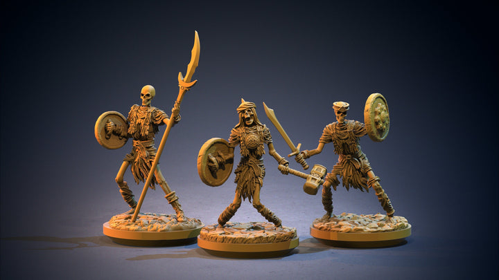 Skeleton Warriors (3 different models) Giant Skeletons | 28mm, 32mm,75mm Scales | Resin Miniature | Dungeons and Dragons |Pathfinder |