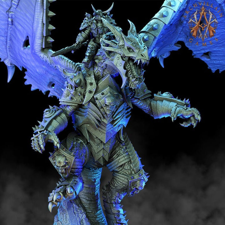 Ancient Gargantuan Dragon with Armor Rider Option | 90mm base. 150mm tall, Wingspan 260mm | Dragon Queen | Dungeons and Dragons |