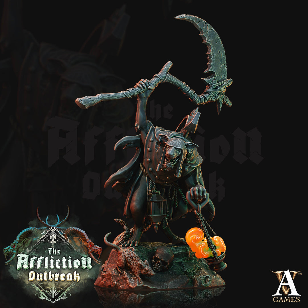 Wererat plague Bearer Priest | Resin Miniature | Dungeons and Dragons | 28mm,32mm,75mm Scales | Pathfinder ratfolk | D&D 5e |