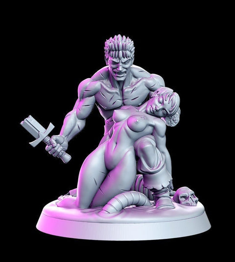Warrior Tragic Death | Pinup Female Sexy | 28mm, 32mm and 75mm Scale Miniature | | Sexy Female unpainted resin Figurine mini -D&D