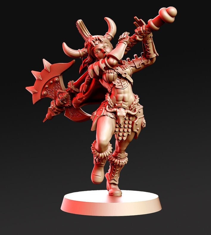 Pinup Female Barbarian Amazon | 28mm Scale | 32mm Scale Miniature | 75mm Scale | Sexy Female unpainted resin Figurine mini