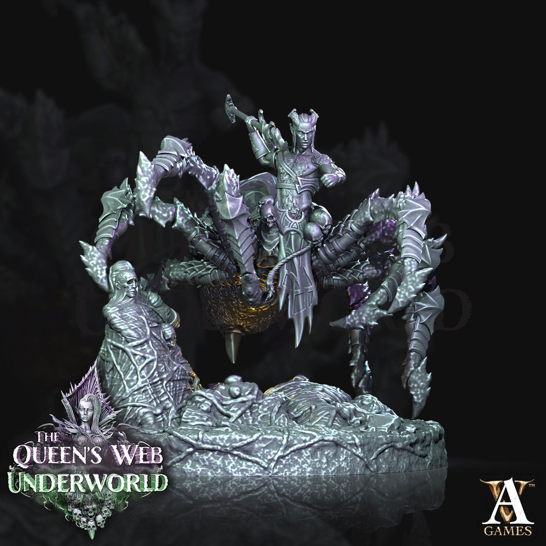 Male Drider Dark Elf Lolth Monstrosity| 28mm and 32mm scale. 65mm tall | DnD Miniature | Drow Rider | Miniature for Dungeons and Dragons|