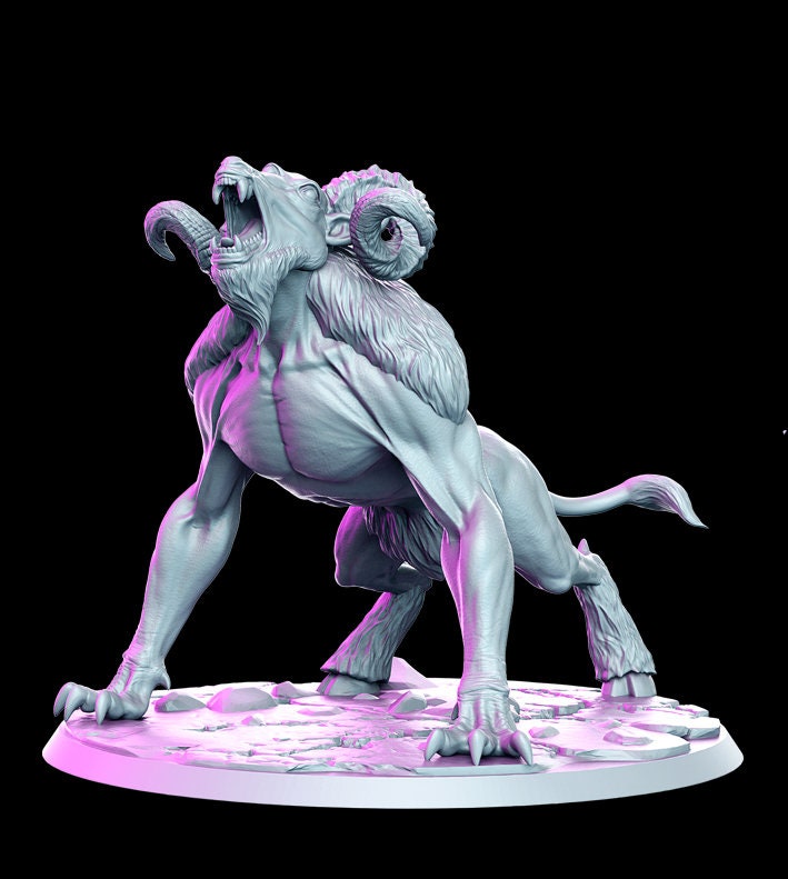 Giant Dire Ram 65mm tall ,80mm Base | Available: 28mm, 32mm,75mm Scale | Heroic Scale | - Minis - D&amp;D Pathfinder
