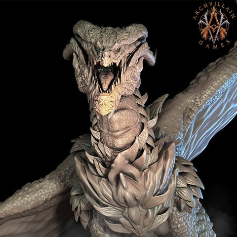 Ancient Gargantuan Dragon | 75mm base.180mm tall ,28/32mm Scale| Hoard of the Dragon Queen | Dragon Statue | Figurine | Dungeons and Dragons