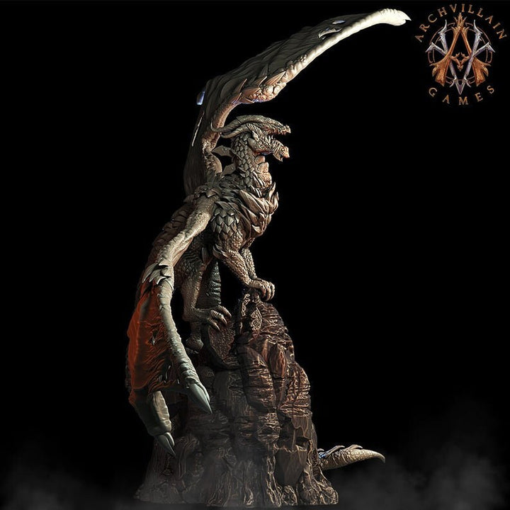 Ancient Gargantuan Dragon | 75mm base.180mm tall ,28/32mm Scale| Hoard of the Dragon Queen | Dragon Statue | Figurine | Dungeons and Dragons
