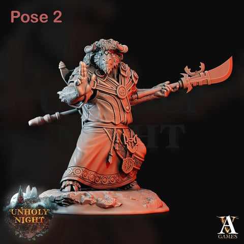 YakFolk (4 Variations) | Available in 28mm,32mm,75mm Scales Miniature | Dungeons and Dragons | Pathfinder | Goat-Man | Archvillain Games