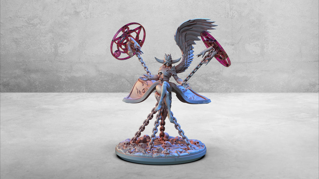 Asbeel Fallen Angel of ruin | 28mm, 32 mm, 75mm Scale | Resin Miniature | Dungeons and Dragons | Pathfinder | D&amp;D 5e | Clay Cyanide
