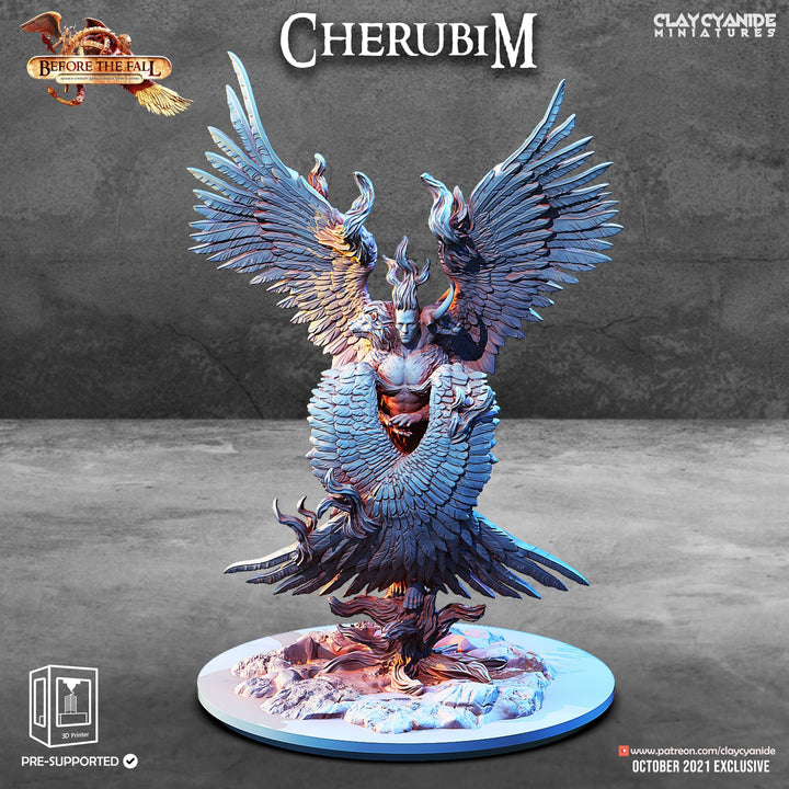 Cherubim Angel Celestial | 28mm, 32mm Scale | Resin Miniature | Dungeons and Dragons | Pathfinder | D&amp;D 5e | Clay Cyanide