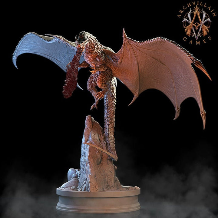 Ancient Fire Breathing Gargantuan Dragon | 28mm/32mm Scale, 75mm base | Dragon Figurine | Dungeons and Dragons | Hoard of the Dragon Queen |