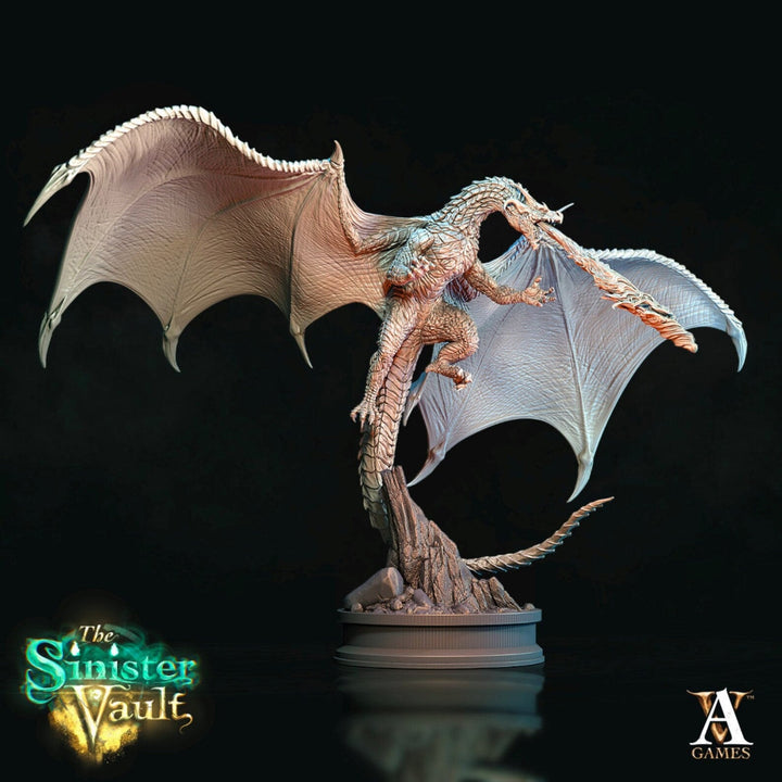 Ancient Fire Breathing Gargantuan Dragon | 28mm/32mm Scale, 75mm base | Dragon Figurine | Dungeons and Dragons | Hoard of the Dragon Queen |