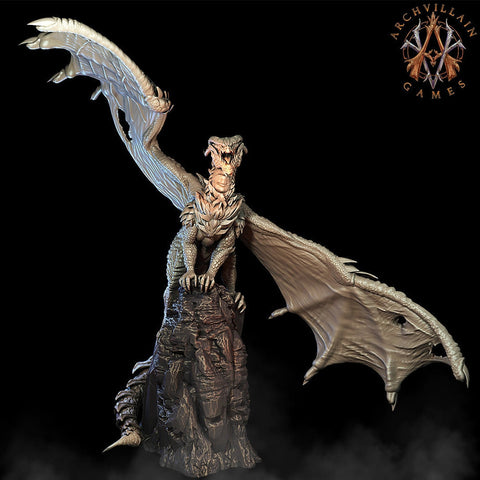 Ancient Gargantuan Dragon | 75mm base.180mm tall ,28/32mm Scale| Hoard of the Dragon Queen | Dragon Statue | Figurine | Dungeons and Dragons