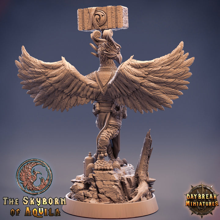 Aarakocra Cleric Paladin Fighter | 28mm, 32mm, 75mm Scale Resin Miniature | Dungeons and Dragons | Daybreak Miniatures