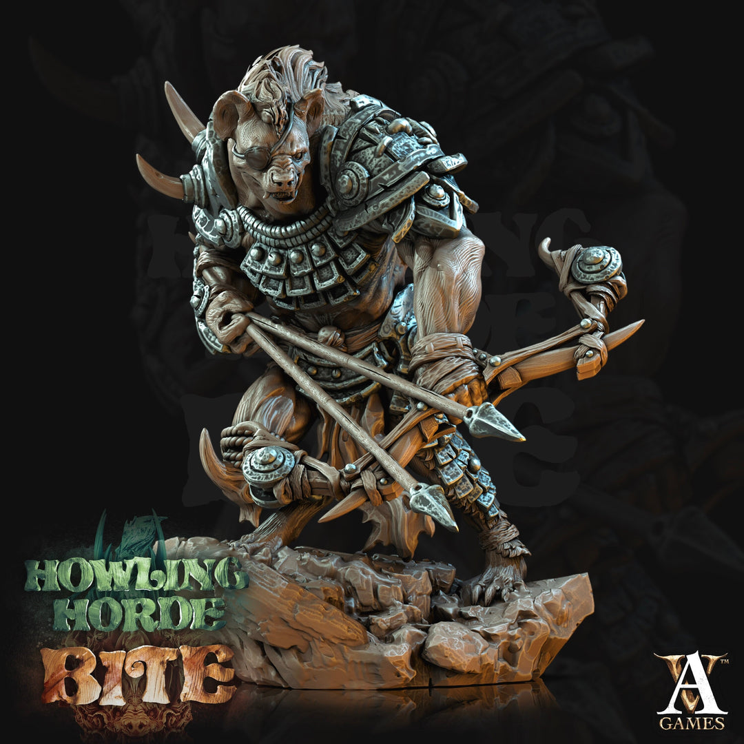 Gnoll Archer Sharpshooter Ranger | Resin Miniature | D and D | 28mm,32mm,54mm,75mm,100mm Scales | Pathfinder hyena humanoid | D&amp;D 5e |