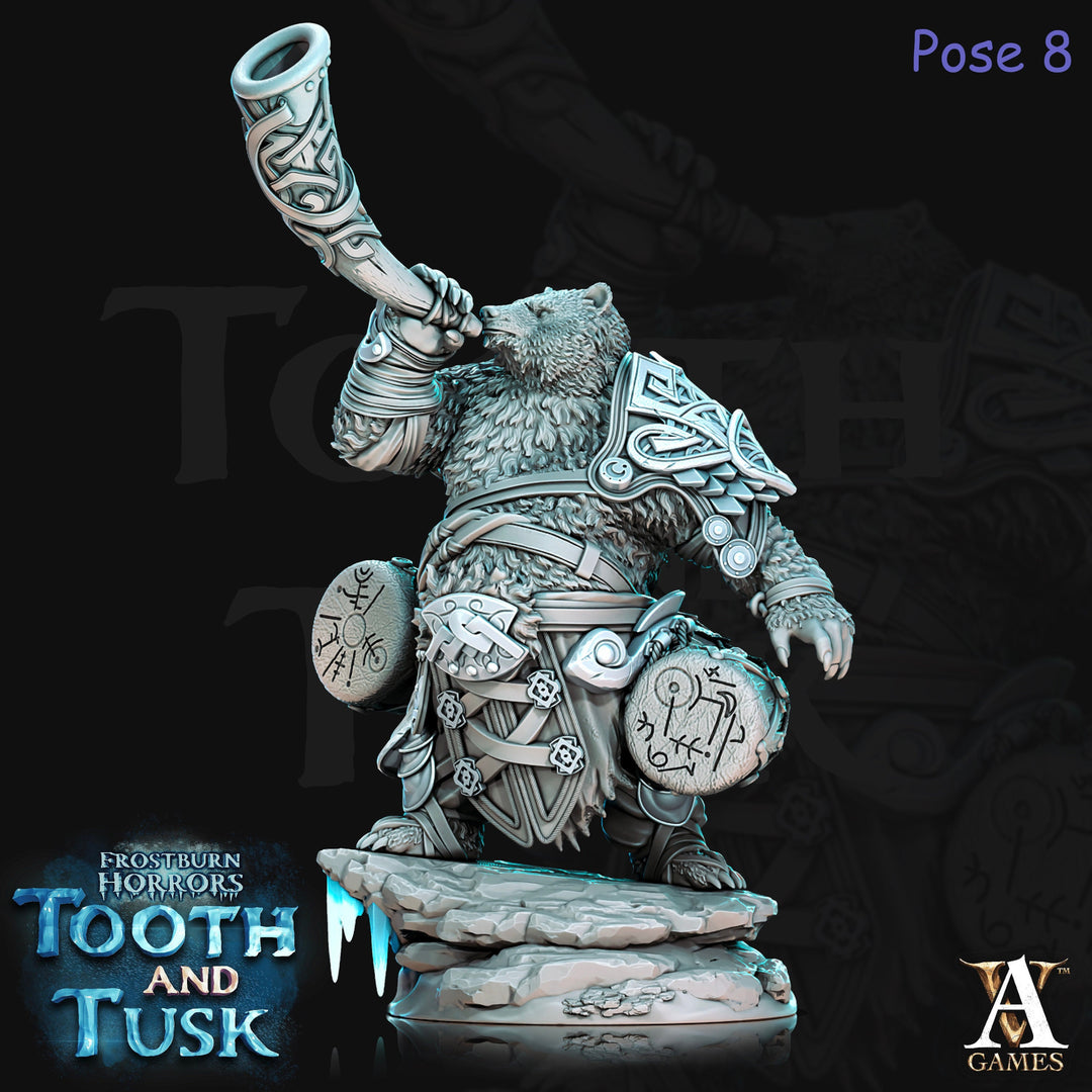 BearFolk Werebear Bard Skald | Available in 28mm,32mm,50mm,75mm Scales |Archvillain Games | Dungeons and Dragons | Pathfinder |