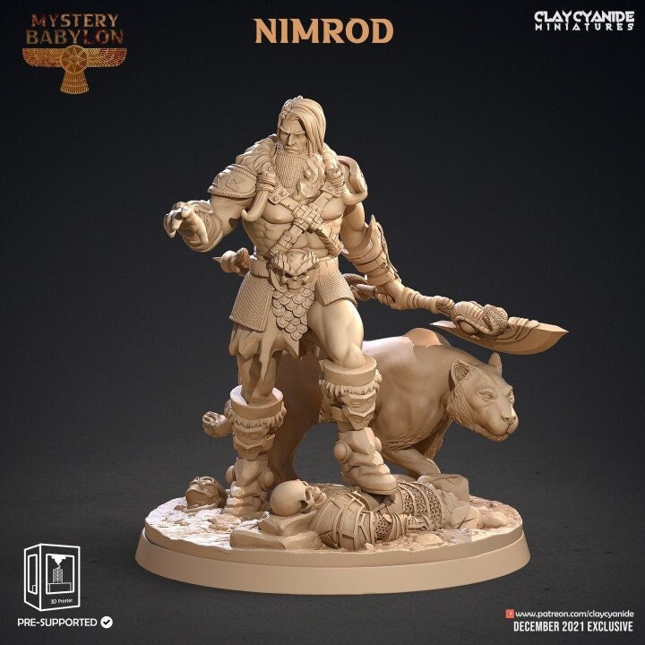 Ranger Beast Master with Panther Companion | 28mm,32mm scale and 55mm tall | Resin Miniature | Dungeons and Dragons | Clay Cyanide |
