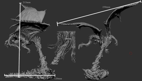 Flying Breath Weapon Dragon Miniature | Available in Mature & Ancient sizes 215mm High | Dragon Statue | Figurine | Dungeons and Dragons 5e