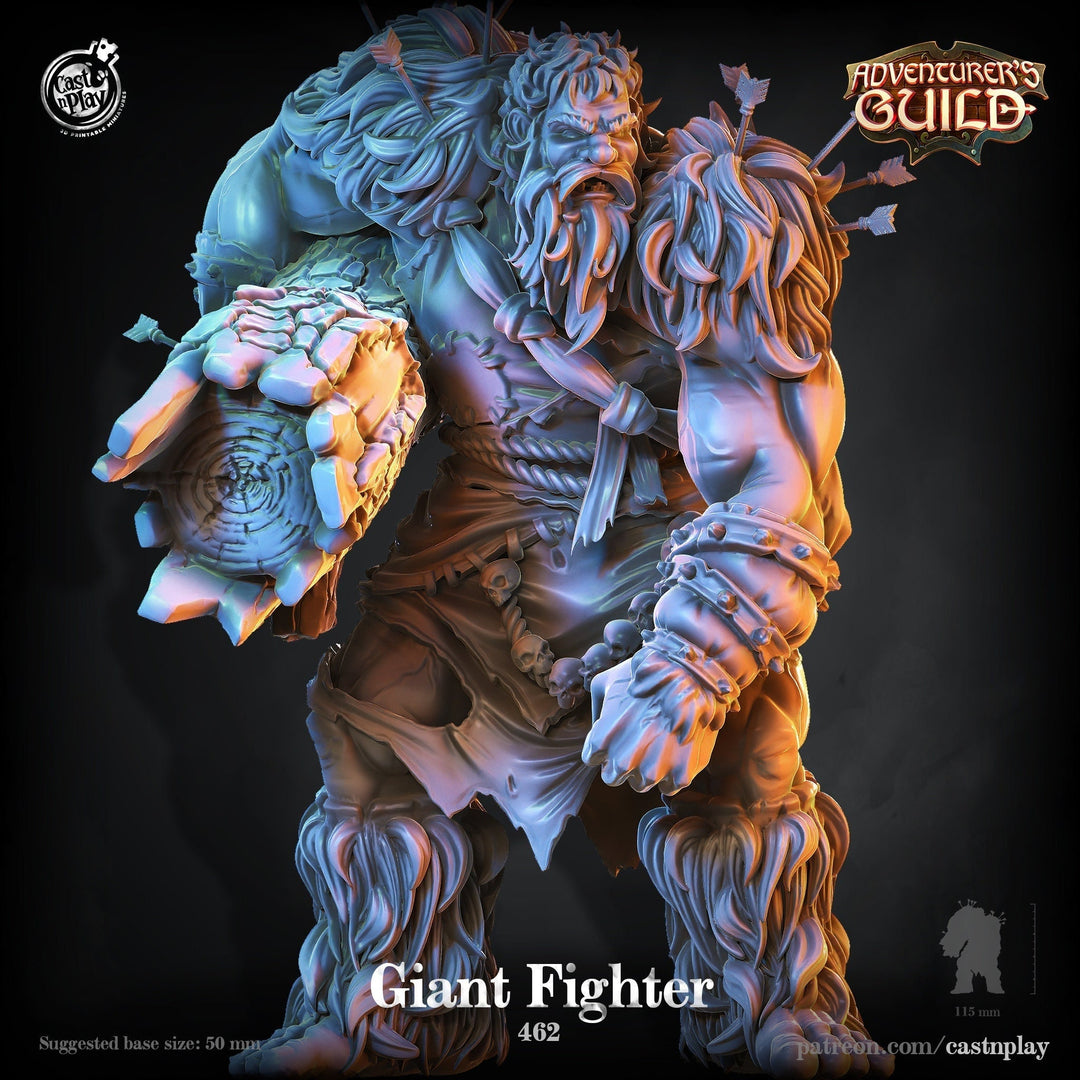 Hill Giant Chief | 28mm & 32mm Scale | 115mm Tall | Dungeons and Dragons Miniatures | Pathfinder Minotaur | DnD Mini | Tabletop RPG |