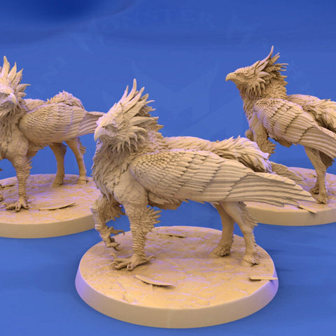 Hippogriff Winged Dungeons and Dragons Miniature Available: 28mm, 32mm 75mm Scale |- Minis - D&D 5e Desert | Mini Monster Mayhem