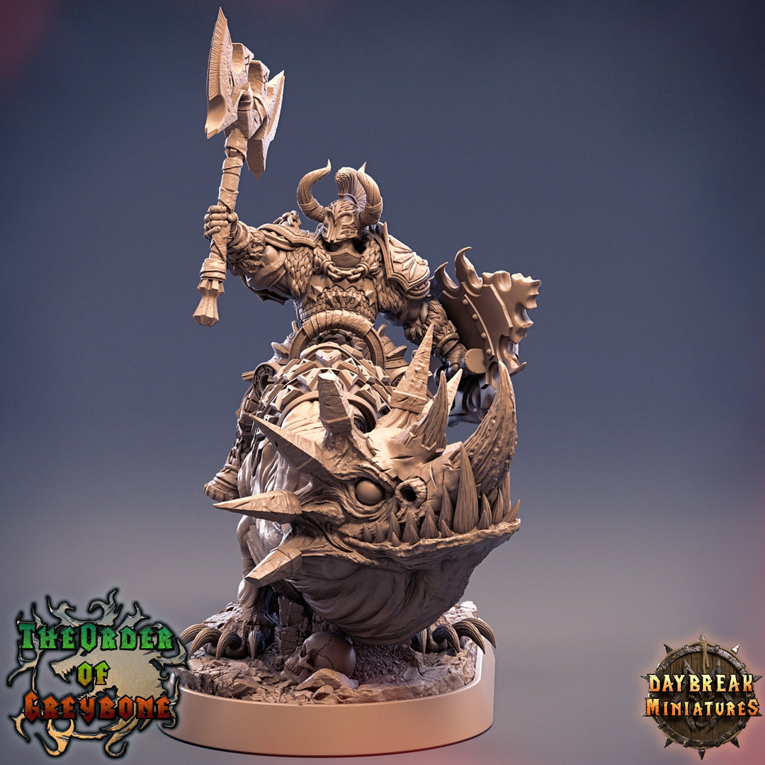 Oathbreaker Paladin Chaos Knight mounted on Horned wolf | Dungeons and Dragons 5e | 28mm Scale | 32mm Scale | 75mm Scale | Pathfinder |