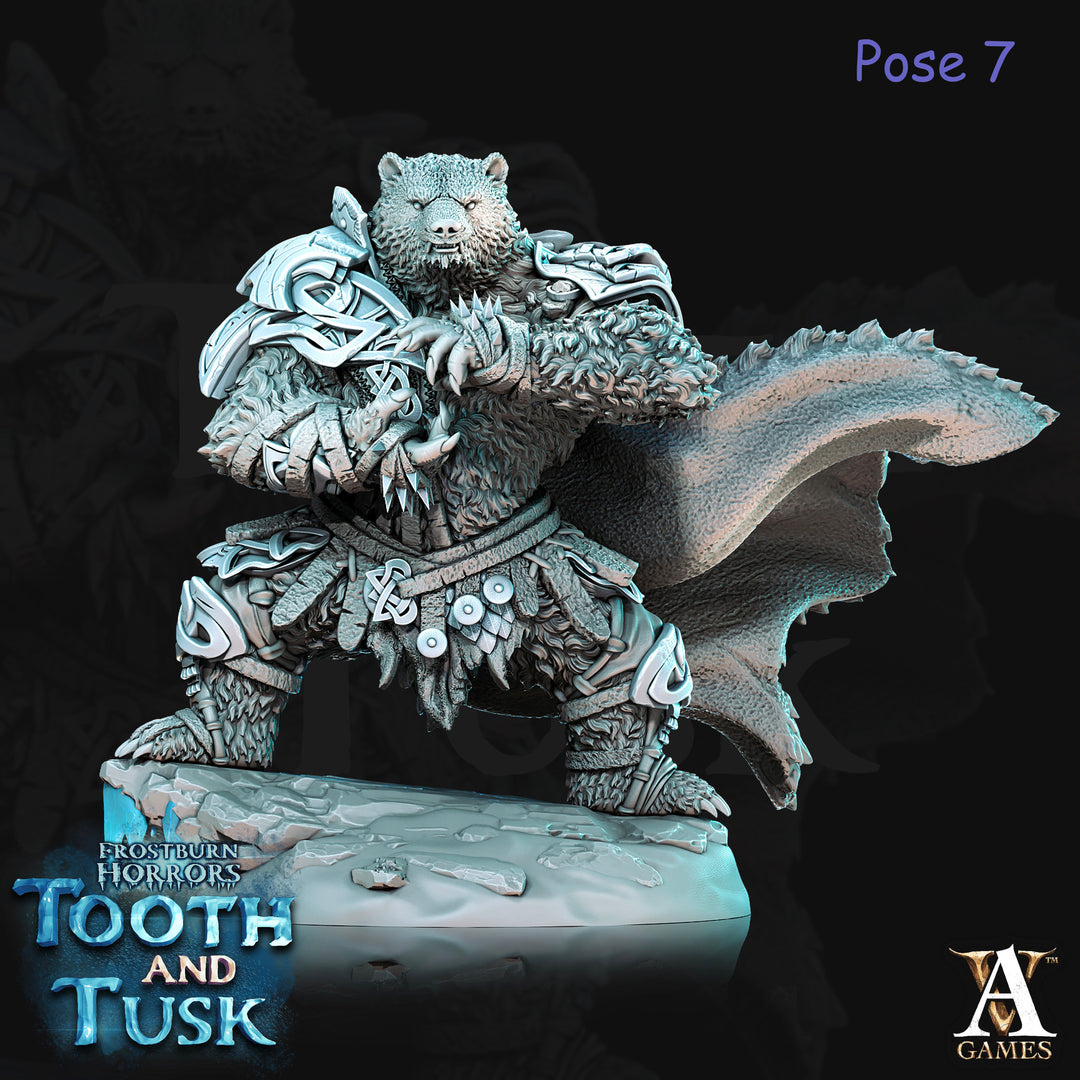 BearFolk Werebear with Axe | Available in 28mm,32mm,50mm,75mm Scales |Archvillain Games | Dungeons and Dragons | Pathfinder |