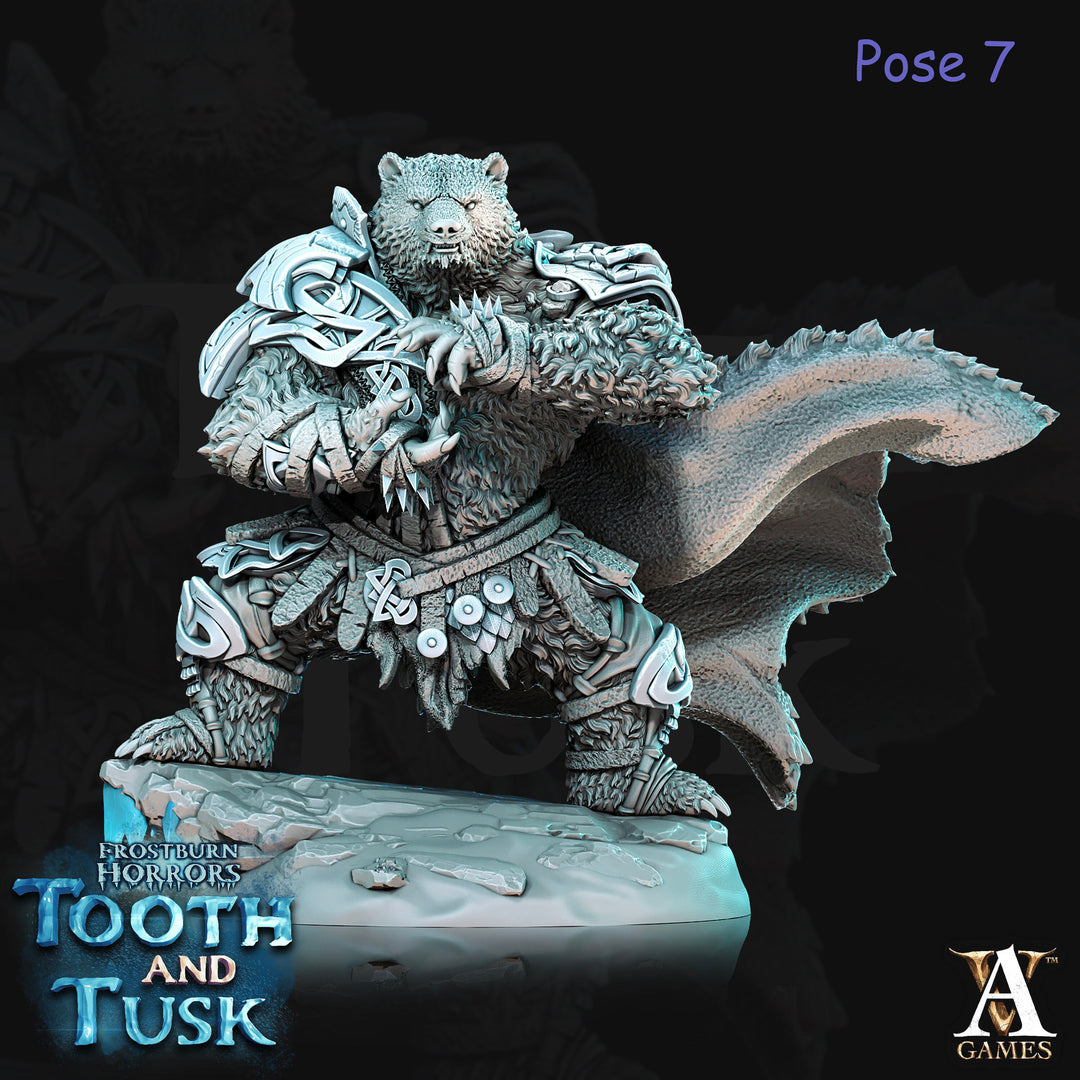 BearFolk Werebear with Double Axe | Available in 28mm,32mm,50mm,75mm Scales |Archvillain Games | Dungeons and Dragons | Pathfinder |