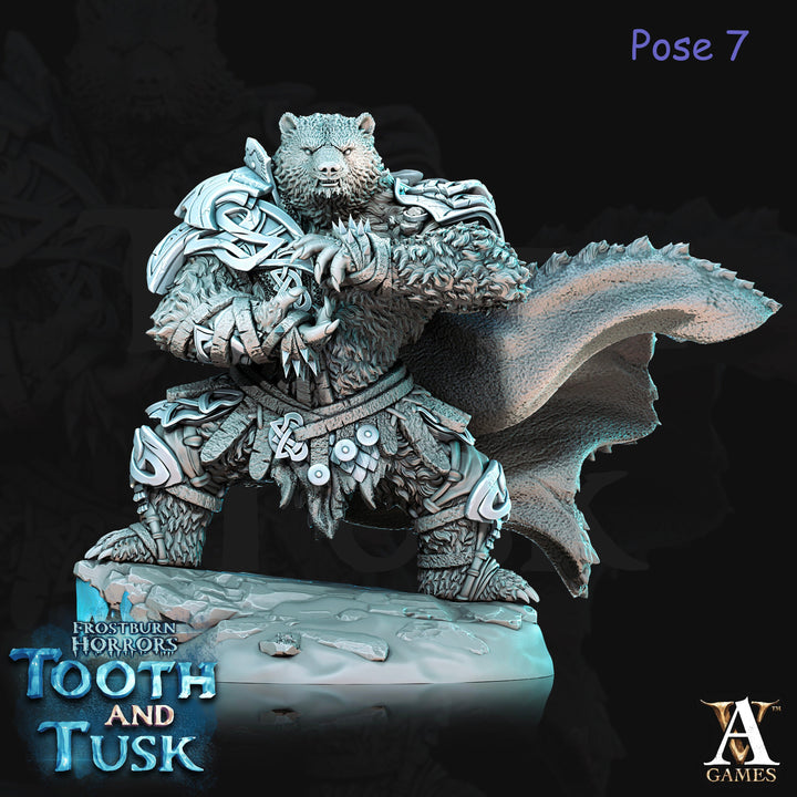 BearFolk Werebear with Double Axe | Available in 28mm,32mm,50mm,75mm Scales |Archvillain Games | Dungeons and Dragons | Pathfinder |