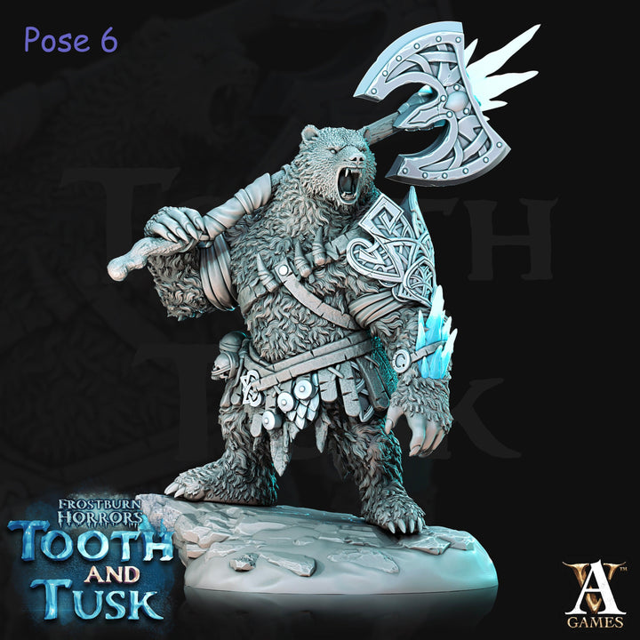 BearFolk Werebear Bard Skald | Available in 28mm,32mm,50mm,75mm Scales |Archvillain Games | Dungeons and Dragons | Pathfinder |