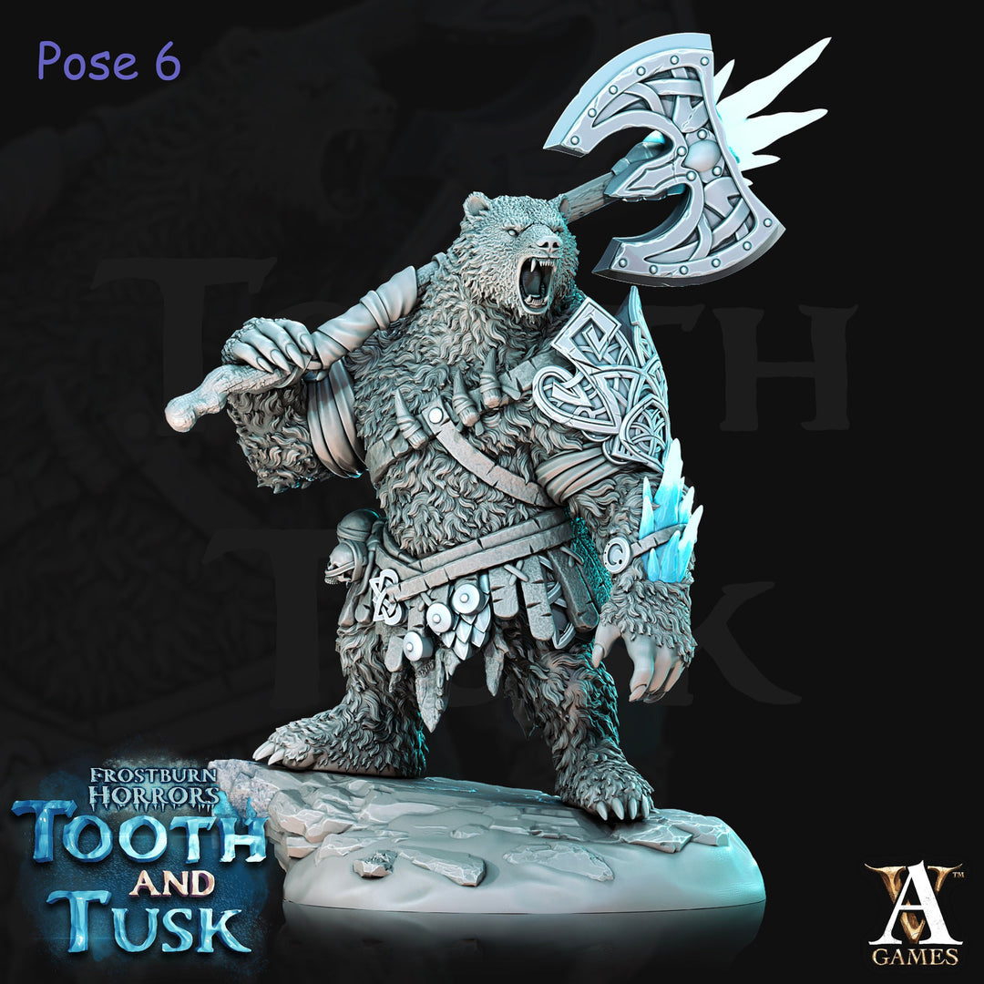 BearFolk Werebear Monk | Available in 28mm,32mm,50mm,75mm Scales |Archvillain Games | Dungeons and Dragons | Pathfinder |