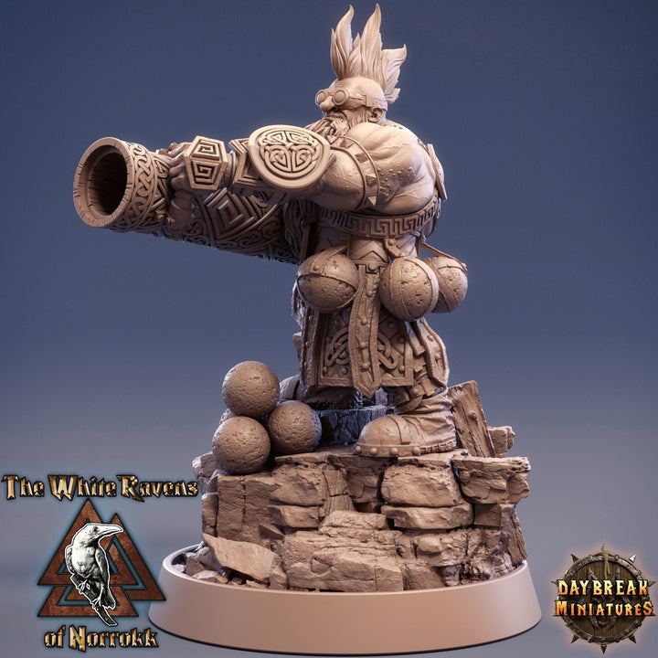 Dwarf Fighter Gunslinger Artificer Artillerist | Dand Dragons|28mm,32mm,54mm,75mm,100mm Scale|Pathfinder Painting|Daybreak Miniatures