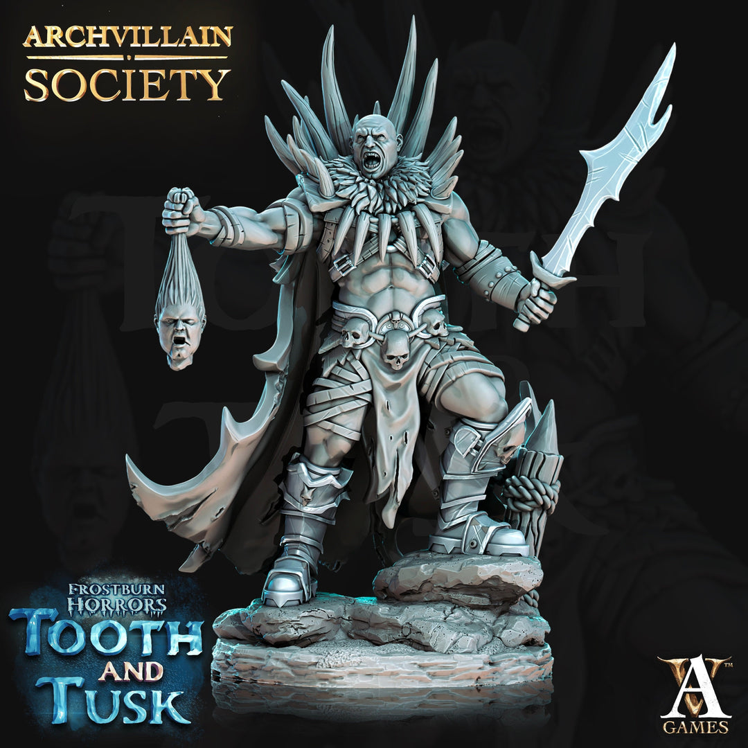 Human Male Barbarian Path of the Zealot | 28mm, 32mm,54mm,75mm,100m Scales |Dungeons and Dragons DnD 5e figure| Pathfinder|Archvillain Games