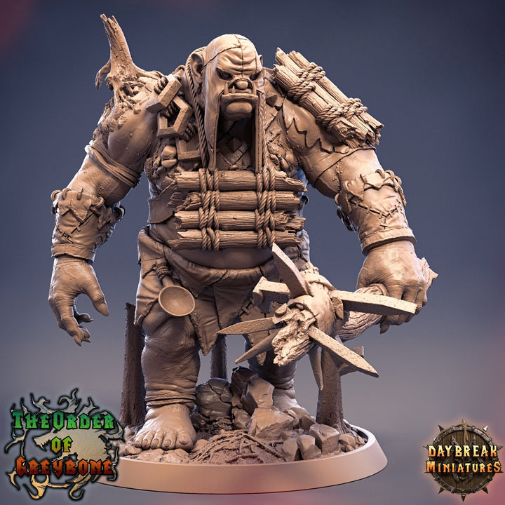 Hill Giant Chief | 28mm &amp; 32mm Scale | 125mm Tall | Dungeons and Dragons | Pathfinder Oger | Daybreak Miniatures | Tabletop RPG |