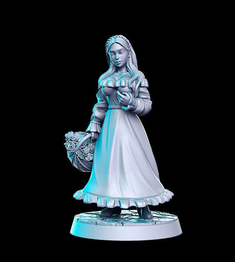 Pinup Sexy Female Peasant NPC | 28mm Scale | 32mm Scale Miniature | 75mm Scale | -Dungeons and Dragons - D&D 5e - Pathfinder | RN Estudio