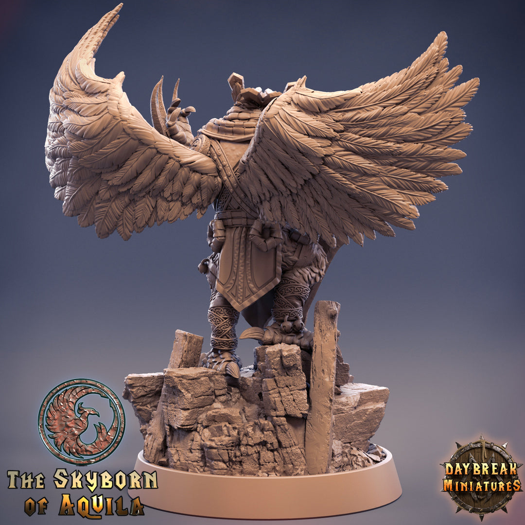 Aarakocra Fighter Eldritch Knight Warlock | 28mm, 32mm, 75mm Scale Resin Miniature | Dungeons and Dragons | Daybreak Miniatures